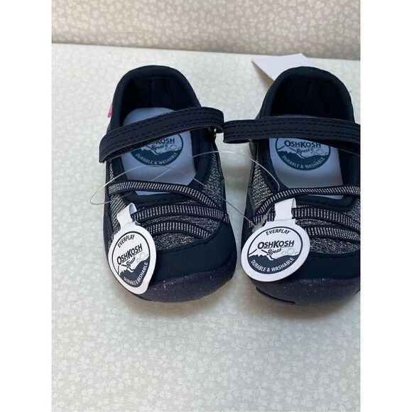 OSHKOSH B’GOSH Girl’s 4T Fawn Ever Play Mary Jane Navy Shoes - Picture 3 of 7